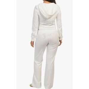 Juicy Couture Women's Bling Velour Tracksuit US Medium Cream Soda